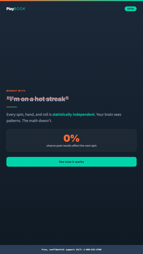 Playbook social story debunking the hot-streak myth.
