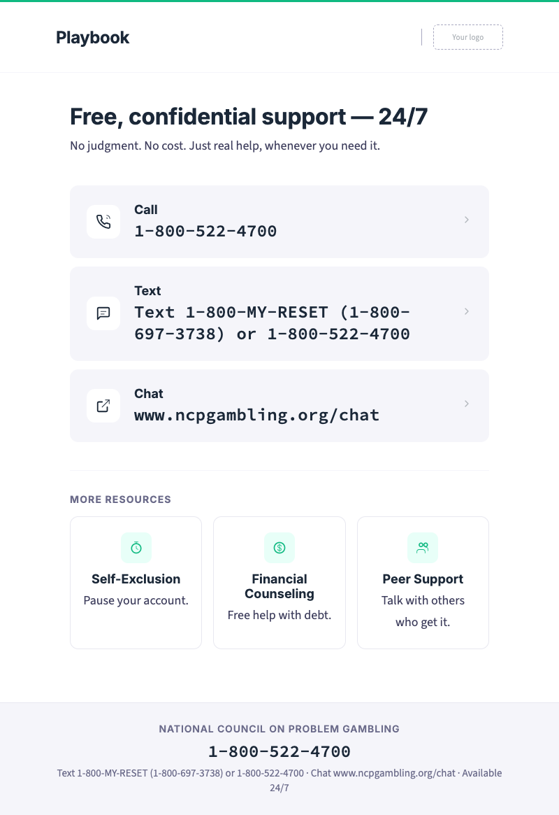 Support page